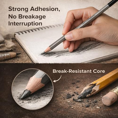 Walfront Professional Sketching Pencils Set 24-Piece 9H to 14B Graphite Drawing Pencils for Artists Beginners Art Pencils for Shading Sketching Detailing, Premium Art Supplies