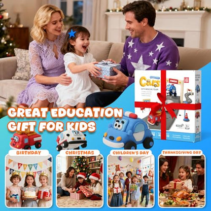 Air Dry Clay Kit for Kids - 3 Boxes Pull Back Car Making | Modeling Clay with Sculpting Tools, Base, Backing Board, Tutorial, Ultra Light & Soft, Creative DIY Arts and Crafts Toys - color: City Rescue Team