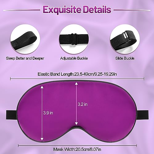 Silk Sleep Mask, Blackout Eye Mask for Sleeping with Adjustable Strap - color: Purple
