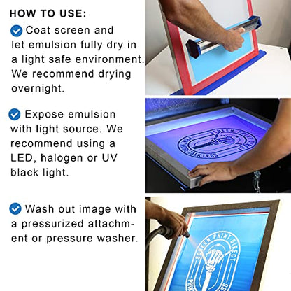 Ecotex® Tex-Blue Pre-Sensitized Screen Printing Emulsion, Photo Emulsion,Gl | Premixed And Pre-Sensitized Photo Emulsion - No Diazo Needed, Compatible With Plastisol And UV Ink, 12 Month Shelf Life - Gl - size: Gallon - 128 oz.