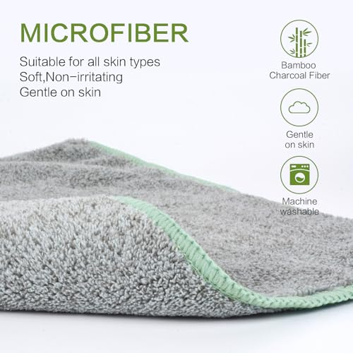 Microfiber Face Towels Soft Washcloths 12Inch x 12Inch 6 Pack Multicolor - color: Curry+green+purple