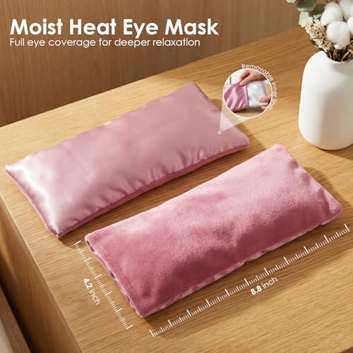 Weighted Eye Pillow for Yoga, Moist Heat Mask for Dry Eyes(Pink x2) - color: Eye Mask01-2 Pack Pink
