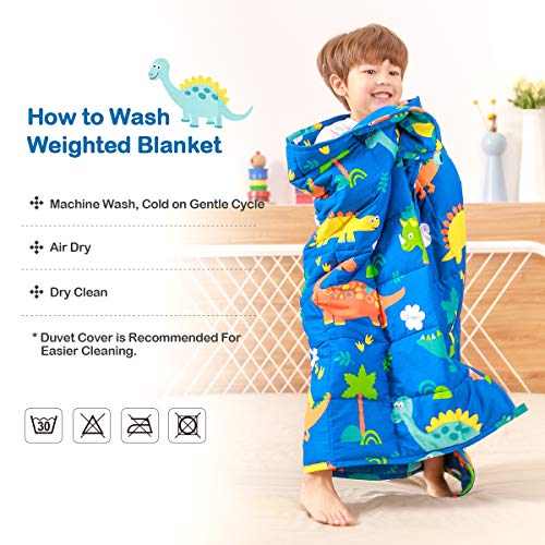 Sivio Cotton Weighted Blanket for Sleeping, 41"x60" 7 lbs, Blue Dinosaur - color: Blue Dinosaur, size: 41"x 60" 7lbs