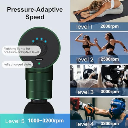 arboleaf Mini Massage Gun Deep Tissue, Portable Percussion Muscle Massager - color: Green