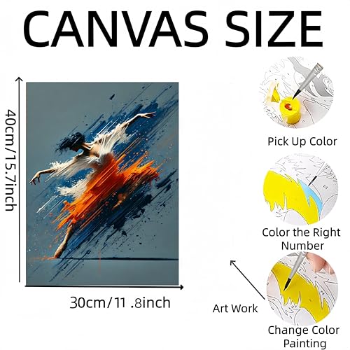 DOTSTART Paint by Numbers Kit for Adults Beginner,Power Dancer Adult Paint by Number Kits on Canvas,Painting by Numbers Easy Oil Painting,for Home Wall Decor 11.8X15.7 inches - color: PB168-1