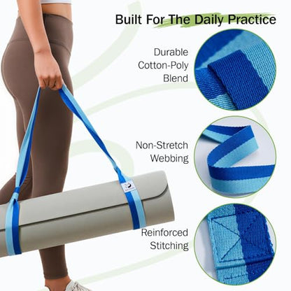 Slim Panda Yoga Mat Straps for Carrying, Adjustable Yoga Mat Carrier Sling Fits All Mats(Mat Not Included) - color: Ocean, size: 72 inches