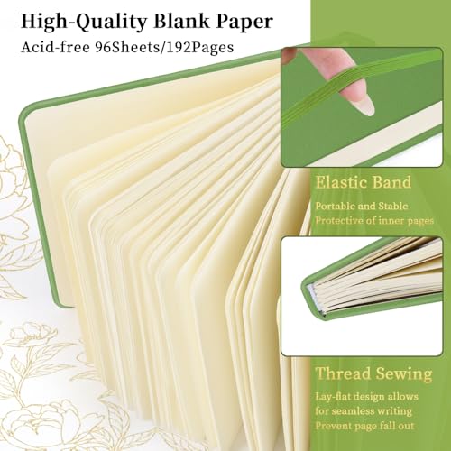 5x5 Pocket Sketch Book,80gsm Hardcover Art Sketchbook for Drawing Journal | PU Cover,Blank Paper,96Sheets/192Pages,Lay-Flat,Portable Travel Creation Paint Diary Memo Planner,Dry Media.Green - color: PU Cover-5x5in-Green
