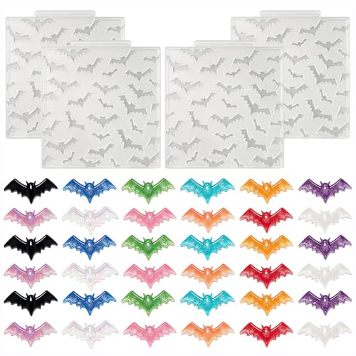 4 Pcs Mini Cute Bat Shape Figurines Silicone Mold | Micro Dollhouse Epoxy Casting Mold Realistic Shapes for DIY Resin Art Fairy Garden Miniatures Landscape Crafts Decor - color: 4 Pcs Bat White