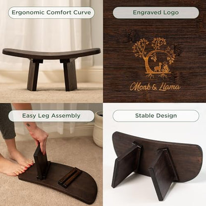 MONK & LLAMA Meditation Bench - color: Jet Brown, style: Cushioned