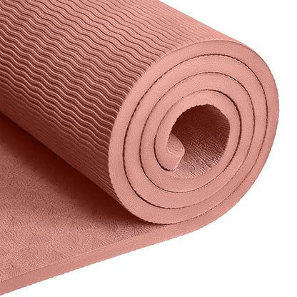 Retrospec Zuma 1/2" Yoga Mat Non Slip Exercise Mat For Pilates, Workout | 72x24x1/2", Gym Mat, Yoga Mat Strap, TPE Yoga Mat, Eco Friendly, Elastic Memory Foam, Moisture Resistant, BPA, Latex Free - color: Rose