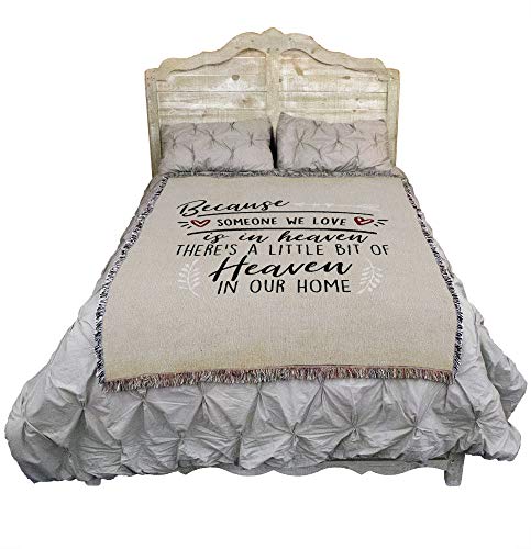 Pure Country Weavers There's A Little Bit of Heaven in Our Home - Sympathy Bereavement Gift Tapestry Throw Woven from Cotton - Made in the USA (72x54) - color: Our Home, size: 72" x 54"