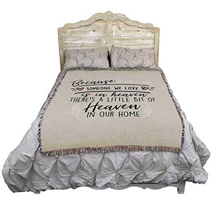 Pure Country Weavers There's A Little Bit of Heaven in Our Home - Sympathy Bereavement Gift Tapestry Throw Woven from Cotton - Made in the USA (72x54) - color: Our Home, size: 72" x 54"