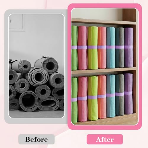 Yoga Mat Strap, One Snap Yoga Mat Slap Band for Keep Mats Tightly Rolled, Elastic One Snap Straps Band