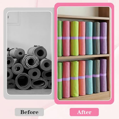 Yoga Mat Strap, One Snap Yoga Mat Slap Band for Keep Mats Tightly Rolled, Elastic One Snap Straps Band