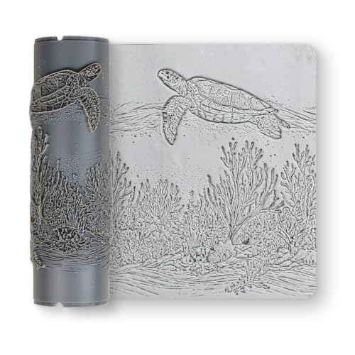 Turtle Reef Passage Clay Texture Roller 4" for Polymer Clay - color: Turtle Reef Passage Roller, size: 4 inch