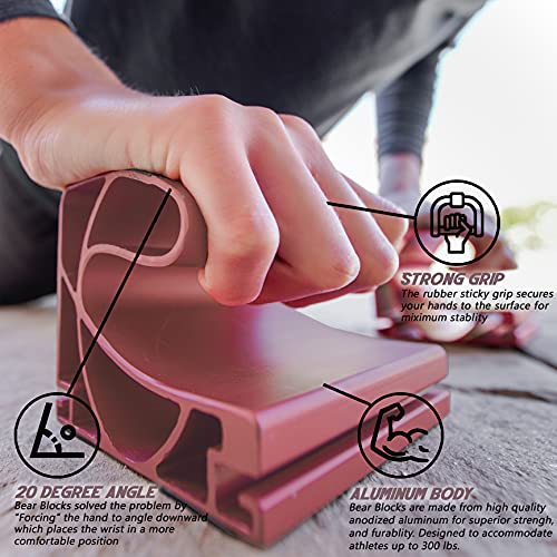 Pushup Bars - Safe Push Up Bars - Strength training Pushup Stands Perfect for Home Gym & Traveling Fitness - Lightweight, Non-Slip Bodyweight Training Workouts Blocks - color: Pink