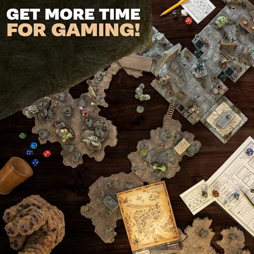 The Army Painter, GameMaster Adventure Starter Set, 15 x 18 ml | 15 x 18ml Warpaints Fanatic Acrylic paints, incl. a Brush-On Primer, 5 FREE Miniatures & 1 Brush - For Warhammer & Dnd - color: Adventure Starter Paint Set