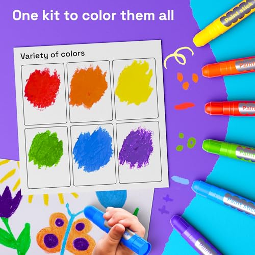 ARTISTRO 100% Washable Tempera Paint Sticks for Kids - 6 Non-toxic Paint Markers for Kids - Color Sticks with Twist Design - color: 6 Colors