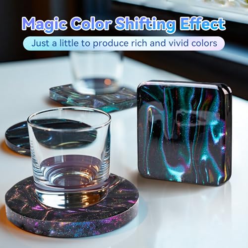 LET'S RESIN Chameleon Flakes, Resin Supplies | Intense Color Shift Pigment Powder for Resin Molds/Tumblers, Chrome Powder Pigment for Christmas Nail Art/Paint/Soap Making - color: Intense Chameleon Flake