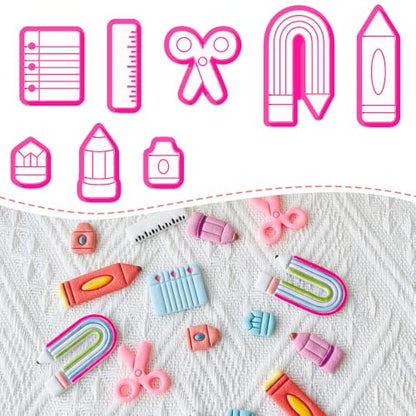 School Supplies Polymer Clay Cutters Set – Molds, Clay Cutters for Polymer Clay, Clay Earring Tools - color: O color