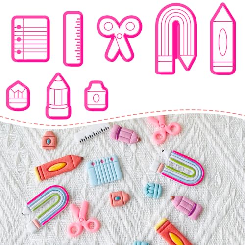 School Supplies Polymer Clay Cutters Set – Molds, Clay Cutters for Polymer Clay, Clay Earring Tools - color: O color