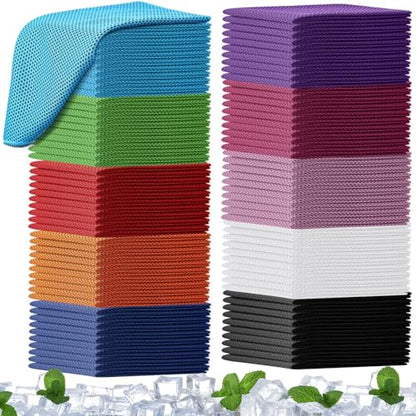 BBTO 100 Pack Cooling Towel Bulk - color: Multicolor, size: 40 x 12 Inch
