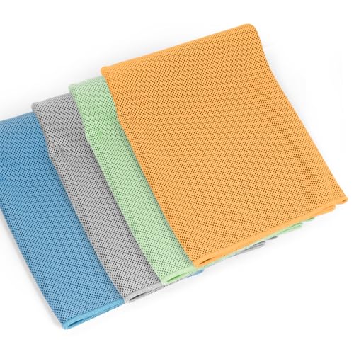 4 Pack Cooling Towel for Neck and Face,Sports Yoga Gym Hiking Tennis Outdoor Riding Workout Sweat Ice Towel (Multicolor-01) - color: Multicolor-01