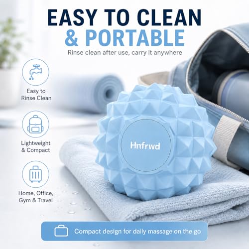 Premium Silicone Foot Massage Ball, 3.3 Inch Spiky Massage Ball for Plantar Fasciitis Relief, Deep Tissue Trigger Point Ball for Feet, Heel, Arch, Legs, Arms & Glutes, Odor-Free
