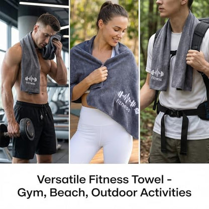 Fitness Towel, Sports Yoga Microfiber Quick-Drying Microfiber Towels for Swimming Gym and Yoga Sweat Pad, Gray - color: Gray