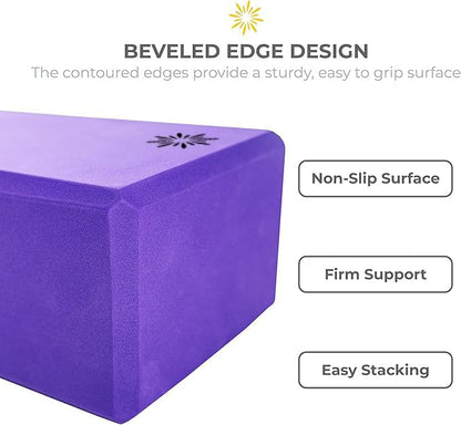 Bulk 4in Foam Yoga Blocks, 10 Pack - color: Purple
