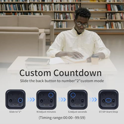 Productivity Timer Flip Gravity Sensor Cube Timer Countdown & Countup,Mute & Vibrate & Sound，5/10/30/60min & Custom Timing, Perfect for ADHD,Work,Learning,Kitchen Cooking (1Black) - color: Black
