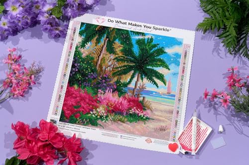 DIAMOND ART CLUB Ocean Whisper Path Diamond Art Kits for Adults | Premium Diamond Painting Kit, Fun DIY Crafts for Adults, Round Diamond Art Canvas by Chuck Pinson, 13" x 13" (33 x 33 cm) - color: Ocean Whisper Path
