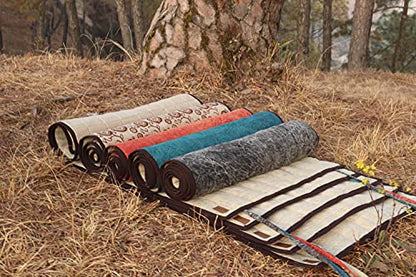 Organic Hemp Yoga Mat, 100% Handmade, Eco-Friendly, Natural and Biodegradable, multipurpose yoga mat. - color: Petrol blue