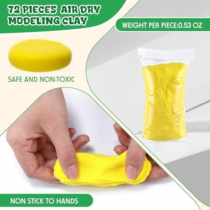 VioraWhite 72 Pcs 38oz Air Dry Clay Bulk Modeling Clay,Green and Yellow | Ultra Lightweight Foam Modeling Clay for Kids Adults, DIY Gifts Party Arts Crafts, School Project Supplies - color: Green and Yellow
