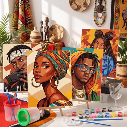 Sherr 96 Pcs 12 Sets Pre Drawn Canvas Kit for Painting Craft Sip and Paint Kit for Adults Pre Printed Canvas Painting Favor for DIY Birthday Gifts Adult's Date Party, 8 x 10 Inch (Gentlemen and Lady) - style: Gentlemen and Lady