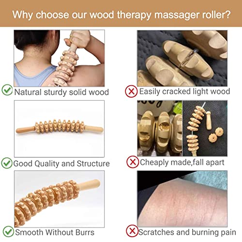 Wood Therapy Massage Tools, 16 inch Professional Wooden Massage Roller Stick & Wood Therapy Tools for Body Shaping, Body Sculpting Tools, Ease Deep Tissue - style: Roller Stick