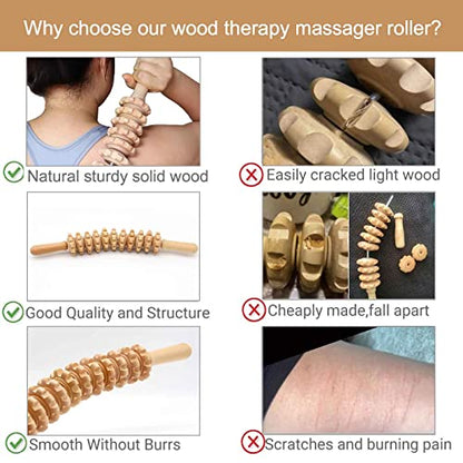 Wood Therapy Massage Tools, 16 inch Professional Wooden Massage Roller Stick & Wood Therapy Tools for Body Shaping, Body Sculpting Tools, Ease Deep Tissue - style: Roller Stick