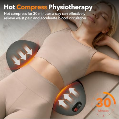 Upgraded 3-in-1 Triple Fusion Back Massager with Heat & Massage Stretch - color: Gray