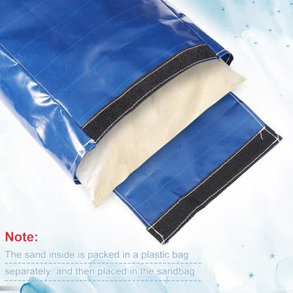 4pcs Vinyl Sandbags, Bounce House Inflatable Water Bounce House Heavy Duty | Sand Bag Anchor Safety Weight Product for Water Slides Canopies and Tents (Blue)