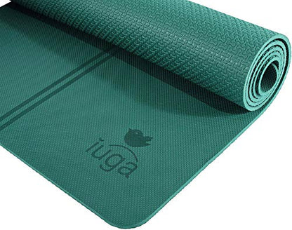 IUGA Premium Set- Includes 1 Yoga Block 2 Pack with Yoga Strap, 1 Eco Friendly Yoga Mat with Alignment Lines