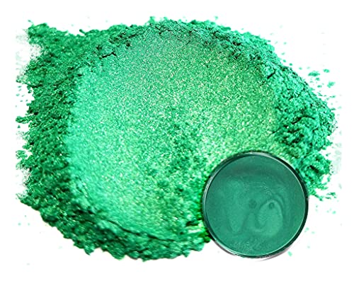 Eye Candy Pigments Premium Green Mica Powder - Rainbow Green (50gr) - for Epoxy, Resin, Soap, Paint, Woodworking, Acrylic Pouring, Bath Bombs, Fishing Lures - DIY Arts and Crafts Additive - color: Rainbow Green