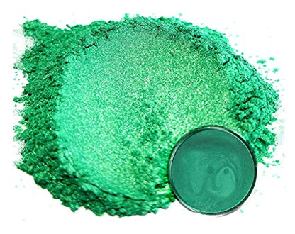 Eye Candy Pigments Premium Green Mica Powder - Rainbow Green (50gr) - for Epoxy, Resin, Soap, Paint, Woodworking, Acrylic Pouring, Bath Bombs, Fishing Lures - DIY Arts and Crafts Additive - color: Rainbow Green