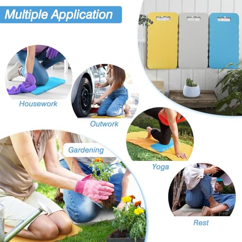 Altdorff Garden Kneeling Pad 3pcs, Extra Wider 8.66“, Kneeling Mat Waterproof with Bright Color Tone, Knee Pads for Gardening, Yoga, House Clean, Repair Work