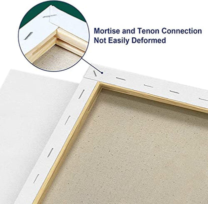 Canvases for Painting 8 x 10 Inch 10 - Pack, 5/8" Profile Stretched Canvas - 10 oz Primed, 100% Cotton White Blank Canvas - Art Paint Canvases for Acrylic Oil Paint - size: 8"x10"(10-Pack), style: Studio