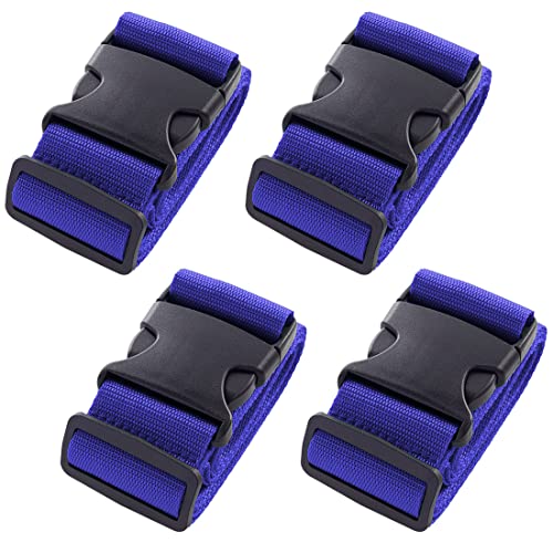 4pcs 74″×2″Luggage Straps for Suitcases,Adjustable Suitcase Straps and Heavy Duty Strap Buckle Packing Straps Travel Accessories,Navy Blue - color: Navy blue 4PCS