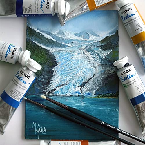 Lukas Berlin Pro Artists Water Mixable Oil Paint Set of 10 (20mL) Selection Set of 10-20 ml Tubes, Water Soluble, Lightfast Pigments, Quick Drying, Easy Clean-Up, Eco-Friendly, Professional Quality