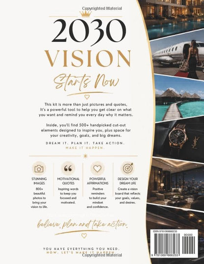 2030 Future Self Vision Board Kit: 800+ Cut-Out Pictures, Quotes & Affirmations for Manifestation, Goal Setting, Future Self Visualization, Dream Life Planning, Wealth, Wellness & Success