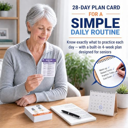 POCAZONE Tai Chi for Seniors Over 60, 46 Exercise Cards & Video Guide - color: Standing Tai Chi Cards