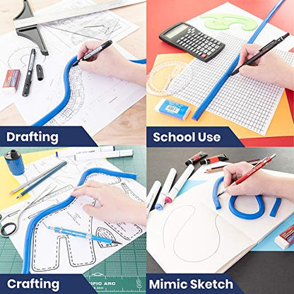 Pacific Arc Flexible Curve 18" with Inking Edge, for Drawing, Pattern Making, Engineering, Stencil Making - size: 18 Inch