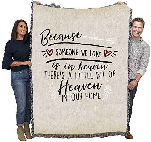 Pure Country Weavers There's A Little Bit of Heaven in Our Home - Sympathy Bereavement Gift Tapestry Throw Woven from Cotton - Made in the USA (72x54) - color: Our Home, size: 72" x 54"
